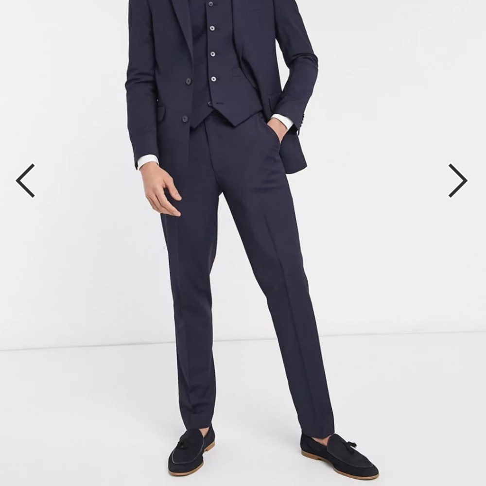 ASOS DESIGN slim suit pants in navy